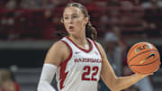 Arkansas Razorbacks guard Bonnie Deas during game against the UAPB Golden Lions at Bud Walton Arena in Fayetteville, Ark.