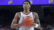 Arkansas Razorbacks forward Meleek Thomas against the Winthrop Eagles at Bud Walton Arena in Fayetteville, Ark.