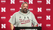 Matt Rhule talks with reporters on Monday of the Huskers' November 2024 bye week.