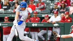 Florida's Jac Caglianone hits a pitch from Hagen Smith