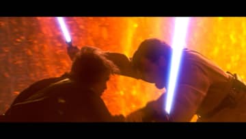 Star Wars Episode III: Revenge of the Sith. Anakin Skywalker battles Obi-Wan Kenobi. Image Credit: StarWars.com 