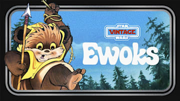 Title banner for 'Star Wars: Ewoks' part of the Star Wars: Vintage collection on Disney+