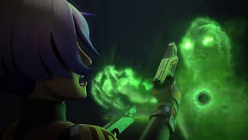 Star Wars Rebels Season 3 episode "Visions and Voices." Sabine Wren fights Nightsister ghosts. Image Credit: StarWars.com
