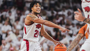 Arkansas Razorbacks guard DJ Wagner against the Texas Longhorns at Bud Walton Arena in Fayetteville, Ark.
