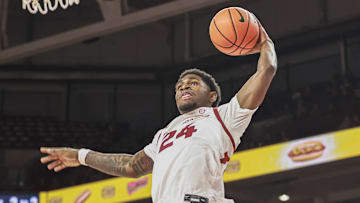Arkansas Razorbacks Billy Richmond during game against the Jackson State Tigers at Bud Walton Arena in Fayetteville, Ark.