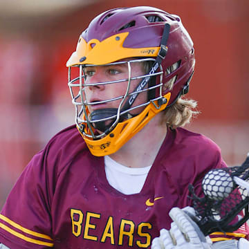 Colin Kryger competes for the Menlo-Atherton boys lacrosse team during the 2025 season.