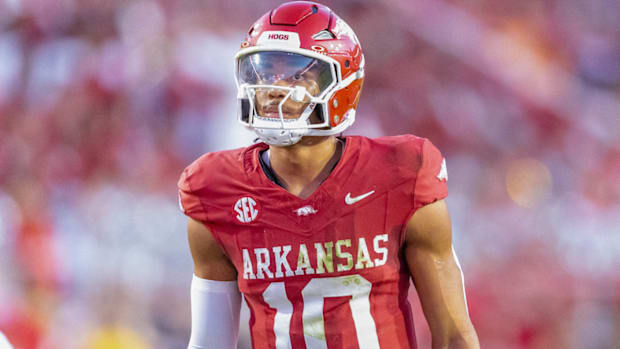 Razorbacks quarterback Taylen Green during game with Tennessee