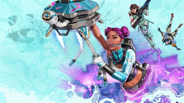 Lifeline Gliding in the Air - Apex Legends