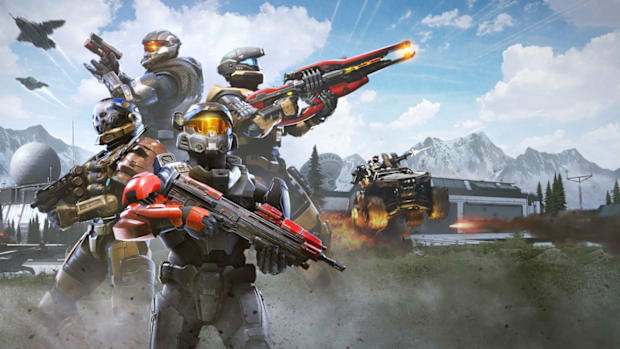 Spartans lined up in Halo Infinite.