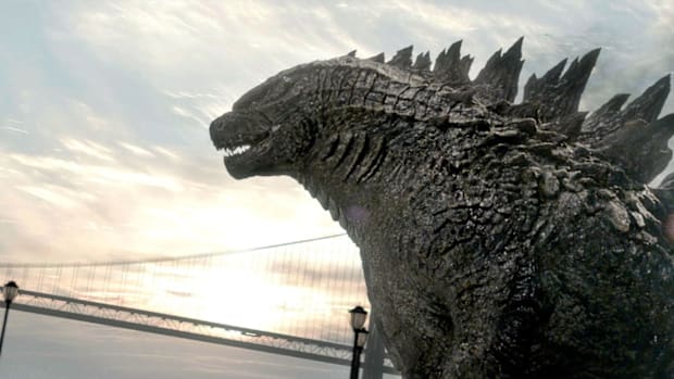 Godzilla Next to a Bridge