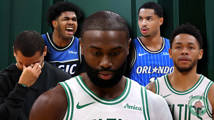 Joe Mazzulla, Jaylen Brown, Anfernee Simons, Jase Richardson, and Jett Howard