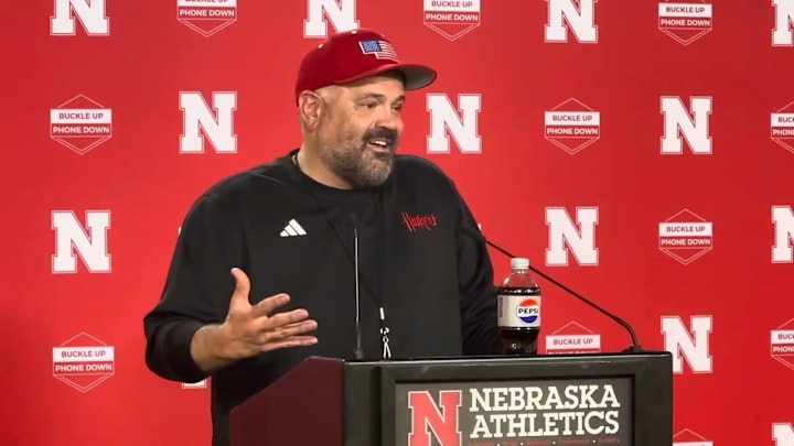 Nebraska football coach Matt Rhule meets with the media after practice. Nebraska football coach Matt Rhule meets with the media after practice.