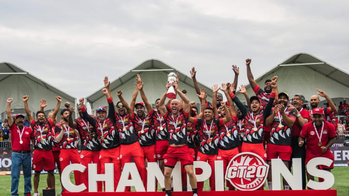 Toronto Nationals celebrate their victory after clinching the Global T20 Canada title