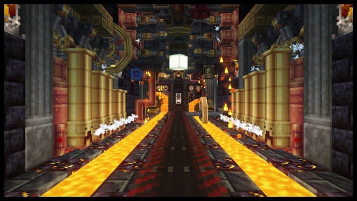 Pipes, converyors, and gears from the Minecraft Create mod.
