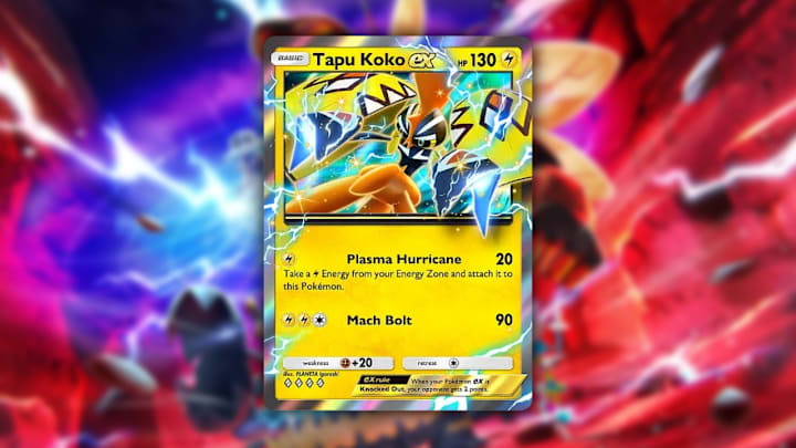 A Tapu Koko ex card in Pokemon TCG Pocket