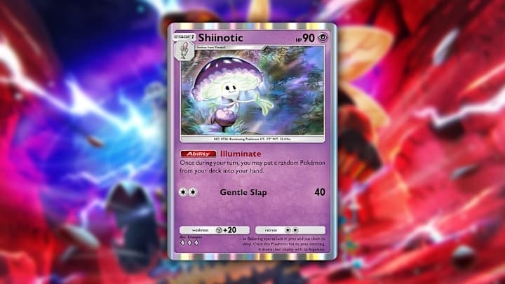 A Shiinotic card in Pokemon TCG Pocket
