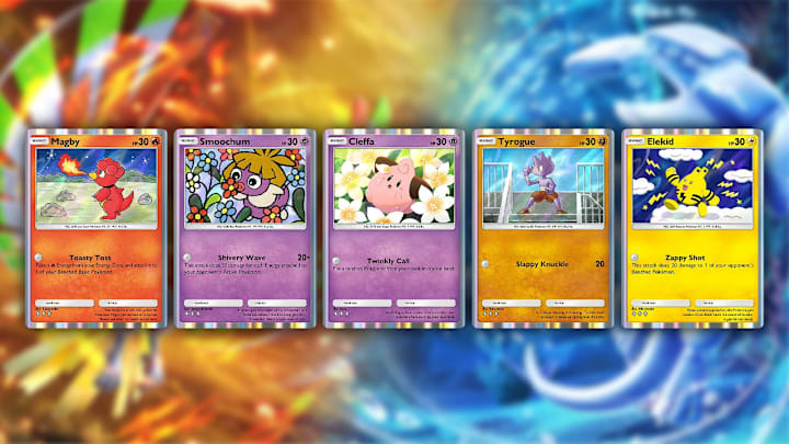 Baby Pokemon cards from the Wisdom of Sea and Sky set in Pokemon TCG Pocket
