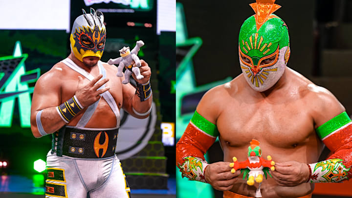 Hechicero as Machamp and Mistico as Hawlucha