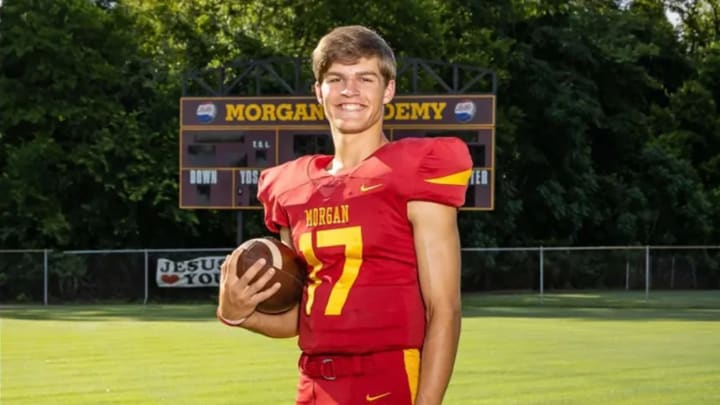 Morgan Academy (Alabama) quarterback Caden Tellier died on Saturday after suffering a brain injury in a game Friday night.