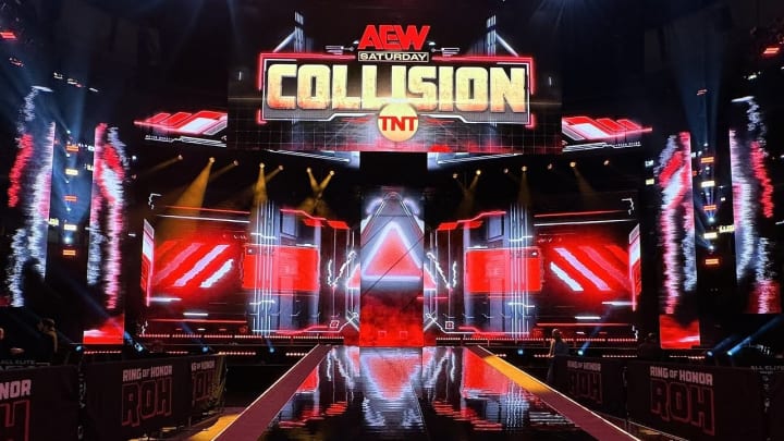 The AEW Collision stage during a show that aired on TNT.