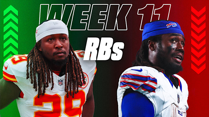 Kareem Hunt (left) is a start this week while James Cook (right) is a sit. Kareem Hunt (left) is a start this week while James Cook (right) is a sit.
