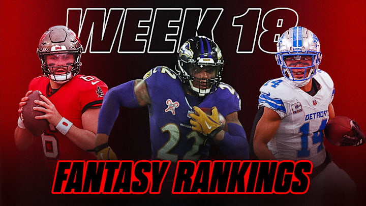 Baker Mayfield (left), Derrick Henry (center) and Amon-Ra St. Brown (right) are important players to check in this week's player rankings. Baker Mayfield (left), Derrick Henry (center) and Amon-Ra St. Brown (right) are important players to check in this week's player rankings.