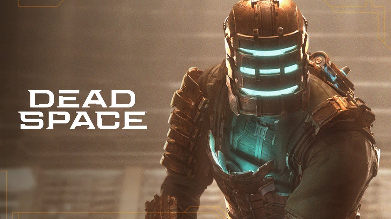 Dead Space logo next to a man clad in sci-fi armor.