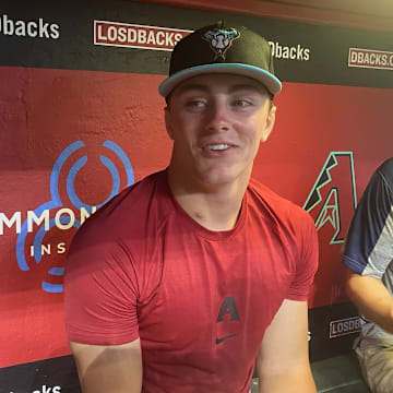 Slade Caldwell talks with the media