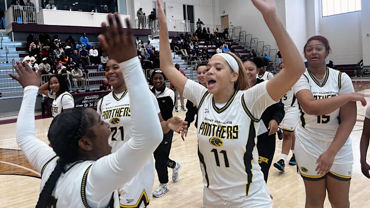 St. Frances' star Dahni Suggs (11) led the Panthers to a repeat championship in the IAAM A Conference, while winning MVP honors.