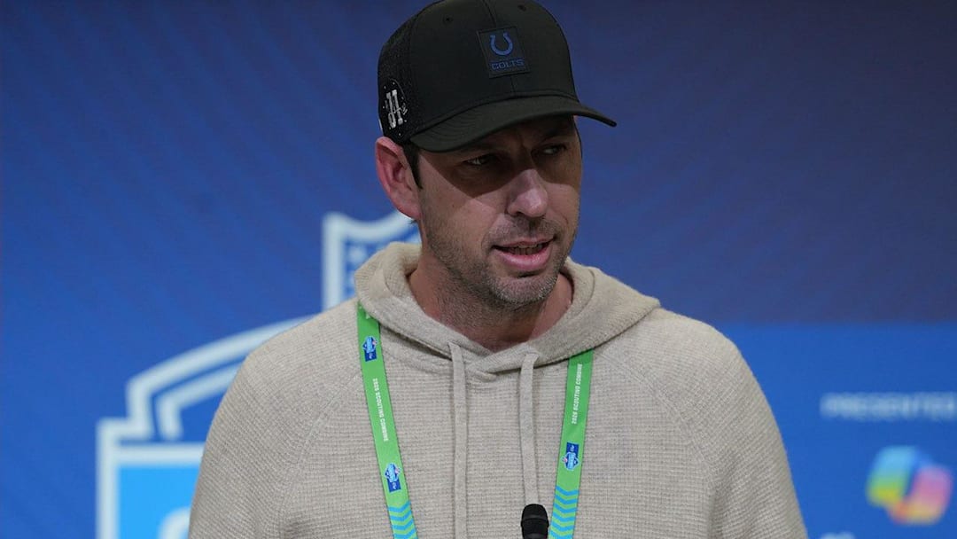 Indianapolis Colts head coach Shane Steichen meets with the media at the 2026 NFL Combine.