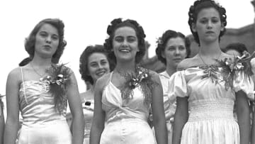 Beauty pageant contestants at the National Rice Festival in Crowley, Louisiana.
