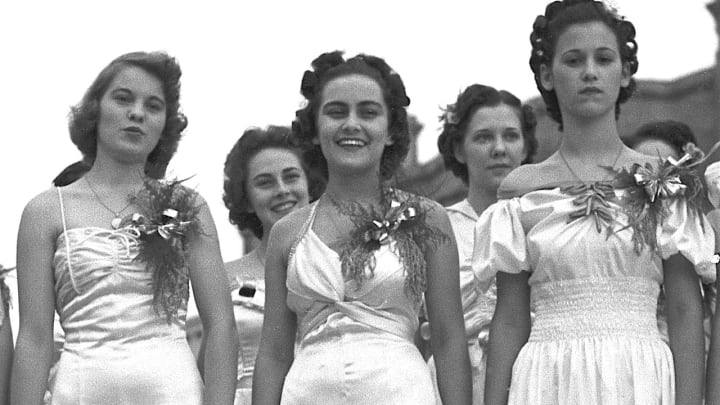 Beauty pageant contestants at the National Rice Festival in Crowley, Louisiana.