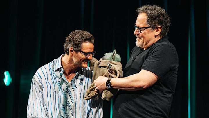 Star Wars Celebration Japan The Mandalorian and Grogu panel with Pedro Pascal and Jon Favreau with Grogu. Image Credit: StarWars.com