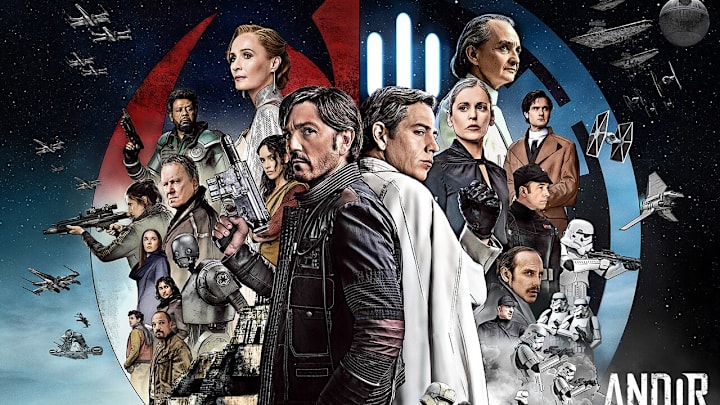 Star Wars: Andor final poster for Season 2 featuring the full cast. Image Credit: StarWars.com