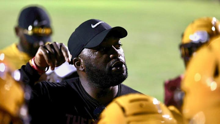 Glades Central head football coach Omar Haugabook 