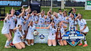 The Ponte Vedra girls soccer team had their fins  up while celebrating its victory in the 2025 FHSAA Class 5A girls soccer state championship game.