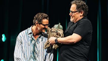 Star Wars Celebration Japan The Mandalorian and Grogu panel with Pedro Pascal and Jon Favreau with Grogu. Image Credit: StarWars.com