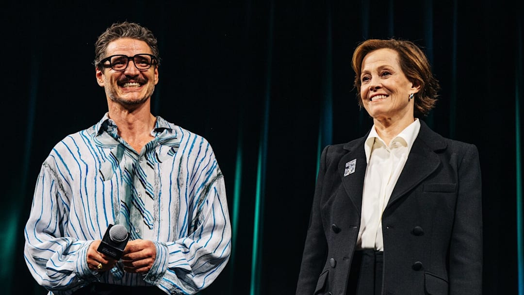 Star Wars Celebration Japan The Mandalorian and Grogu panel with Pedro Pascal and Sigourney Weaver. Image Credit: StarWars.com