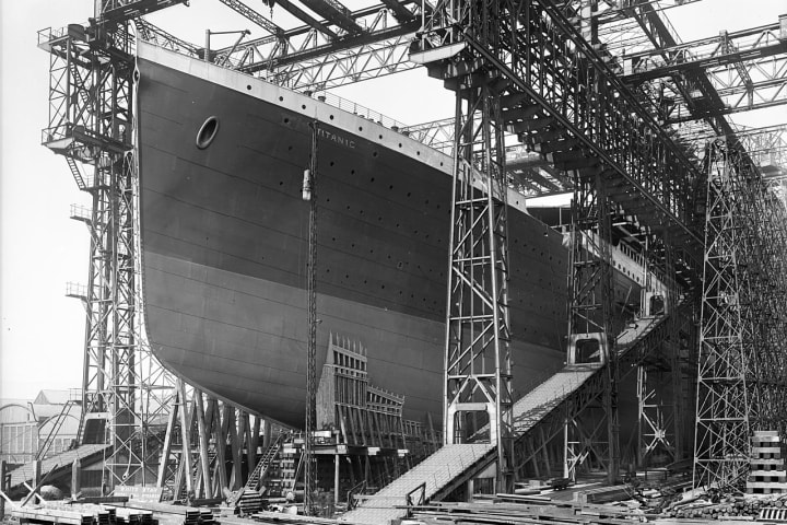 The Titanic under construction 