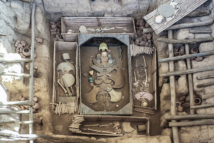 A replica of the tomb of the Lord of Sipán in Peru. 