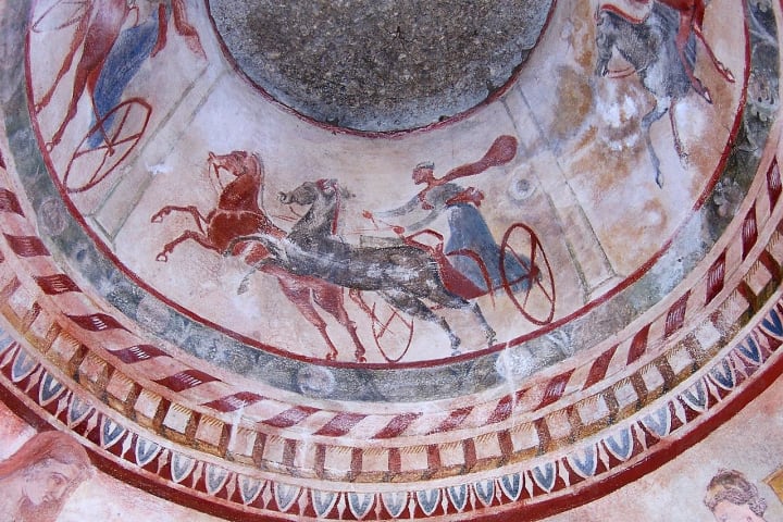 A detail of a fresco in the Thracian Tomb of Kazanlak.