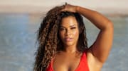 Kamie Crawford was photographed by Kamie Crawford in Belize. Swimsuit by Good American.