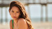 Christen Harper was photographed by Yu Tsai in Atlantic City, N.J. Swimsuit by Hunza G.