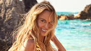 Jena Sims was photographed by Ben Watts in Bermuda. Swimsuit by SAME.