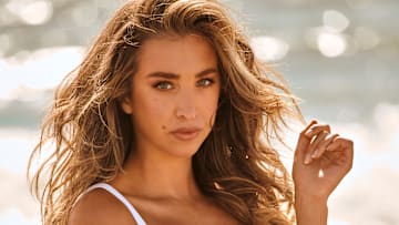 Katie Austin was photographed by Yu Tsai in Atlantic City, N.J. Swimsuit by INDAH.
