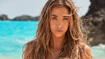 Katie Austin was photographed by Ben Watts in Bermuda. 