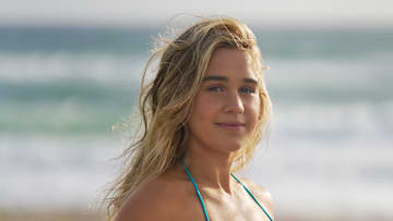 Ali Truwit was photographed by Ben Horton at The Boca Raton. Swimsuit by Bananhot.