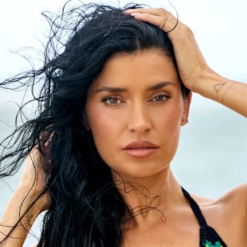 Nicole Williams English was photographed by Yu Tsai in Jamaica. Swimsuit by Indah. 