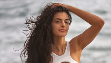 Toni Breidinger was photographed by Ben Horton at The Boca Raton. Swimsuit by LATITID.