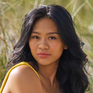 Suni Lee was photographed by Ben Horton at The Boca Raton. Swimsuit by PARAMIDONNA.
